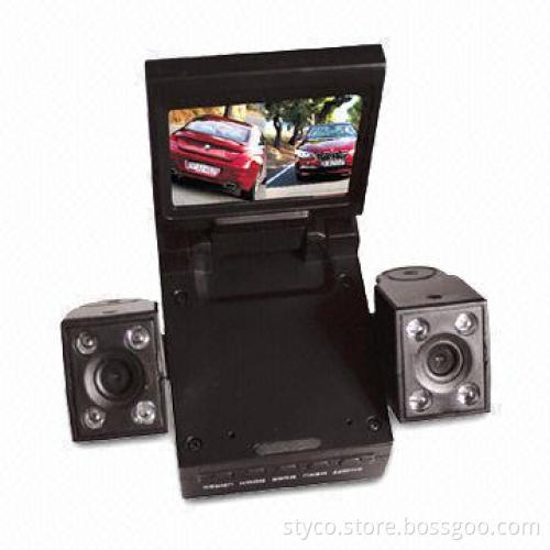 Double Lens Car Camera with 2-inch TFT Screen, Supports Up to 32GB T-Flash Card, 2CH Video on LCD